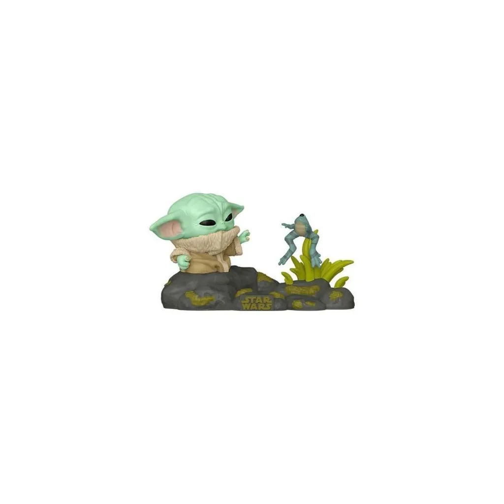 Funko Pop! Deluxe Star Wars : Din Grogu avec Grenouille, Figurine 9 cm