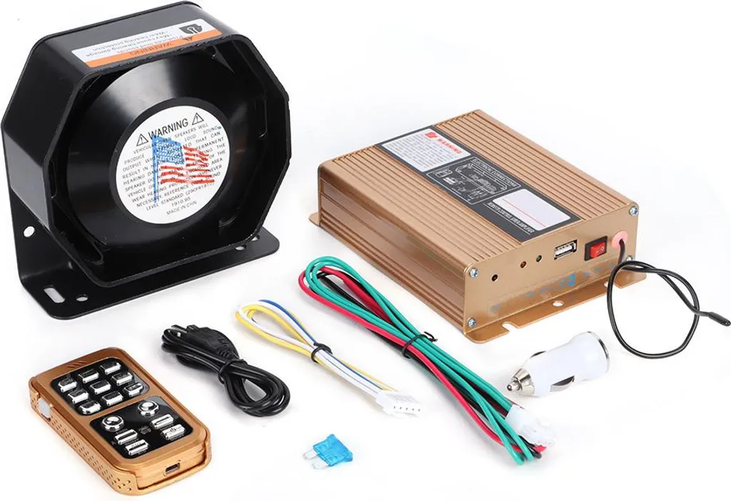 Alarme voiture sans fil 18 sons - Sirène forte 12V avec haut-parleur