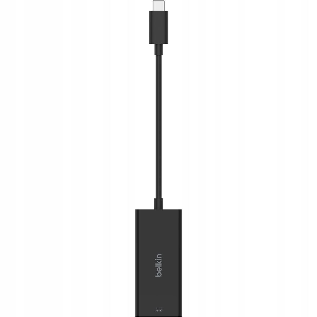 A black USB-C to 2.5GB Ethernet adapter is shown against a white background.
