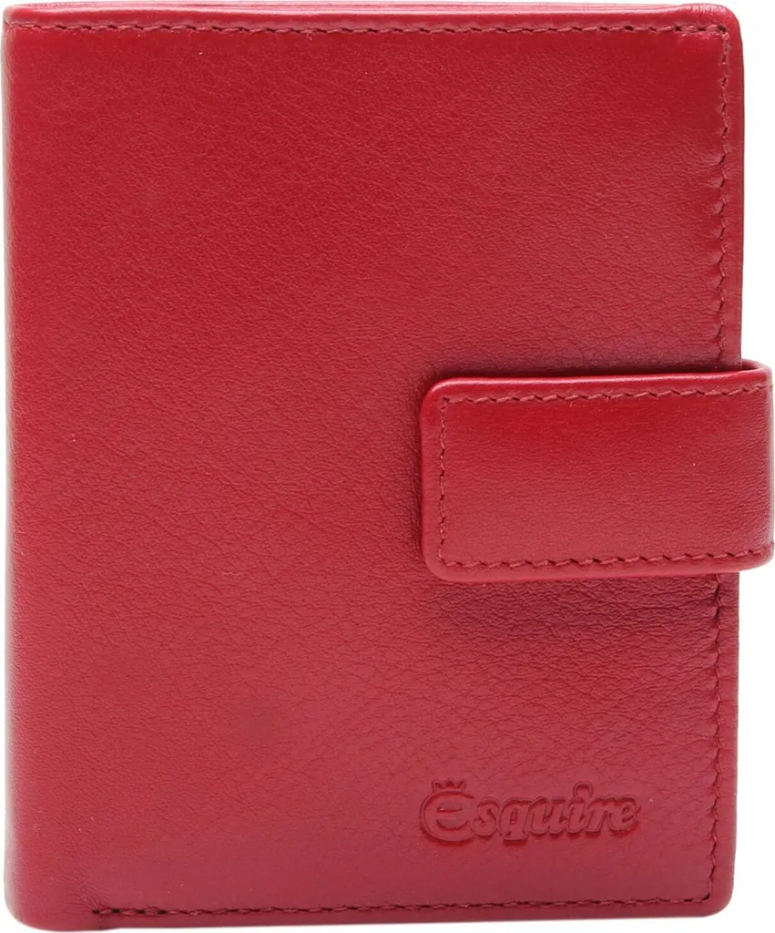 Porte-monnaie Anti-RFID en Cuir Rouge Foncé Esquire Viktoria Sécurisé
