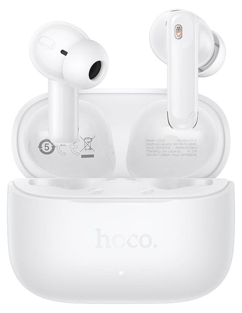 Hoco EQ30 Kabellose Bluetooth In-Ear Kopfhörer mit Ladecase Weiss Stereo Sound & Mikrofon Headset