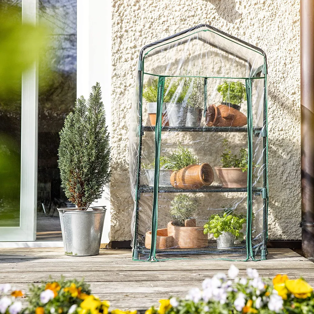 Housse de mini-serre imperméable avec fermeture éclair et PVC pliable - 9