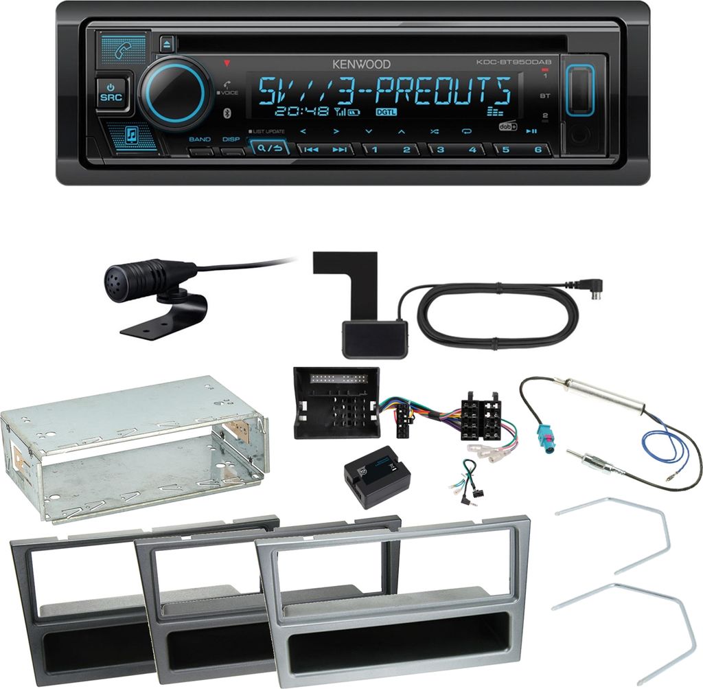 Kenwood KDC-BT950DAB Bluetooth Einbauset für Opel Vectra C Meriva Vivaro Combo