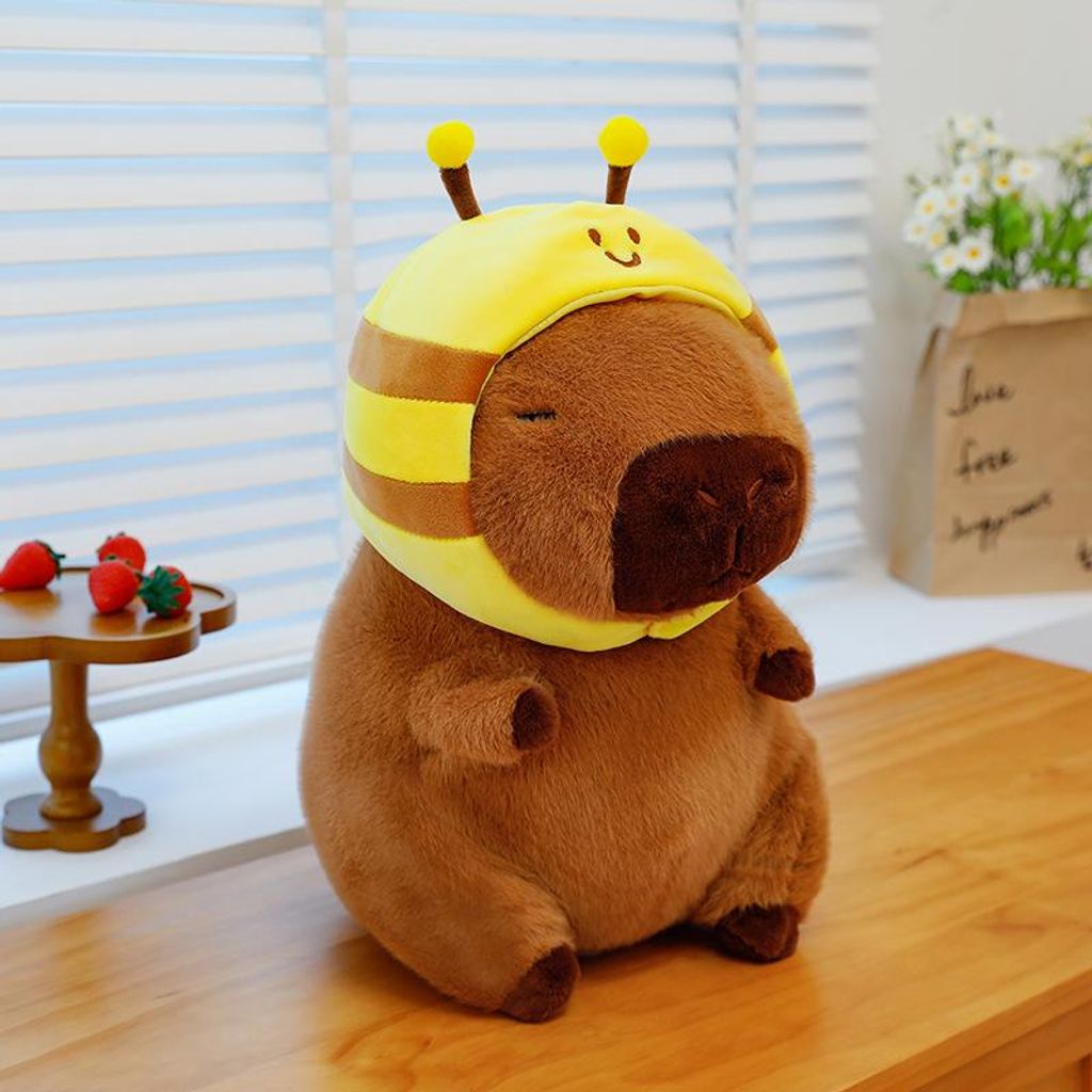 26 cm gro?e Plš¹sch-Simulations-Stofftierpuppe aus der Capybara-Serie, Biene Capibara