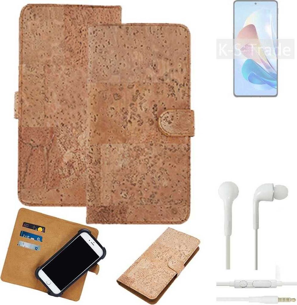 K-S-Trade Hülle kompatibel mit nubia Z40S Pro 80W + in ear Kopfhörer Kork Handyhülle Cover Schutzhülle TPU Case Bumper in Hellbraun, (1x)