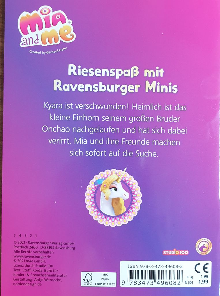 Ravensburger Minis: Mia and me: Der Einhorn-Kindergarten Produktbild 