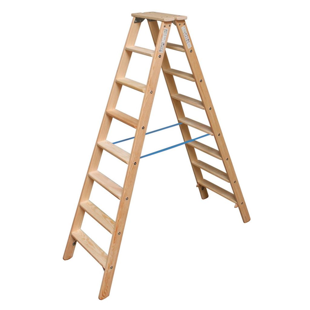 Krause STABILO DoppelLeiter Holz 2x8 Stu. 818454