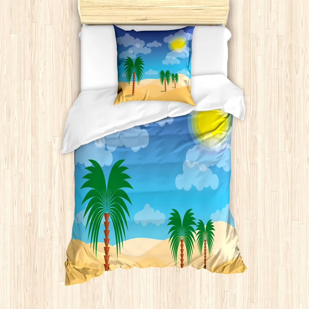 Copripiumino 135x200 ABAKUHAUS Palm Silhouettes Sunny Sky