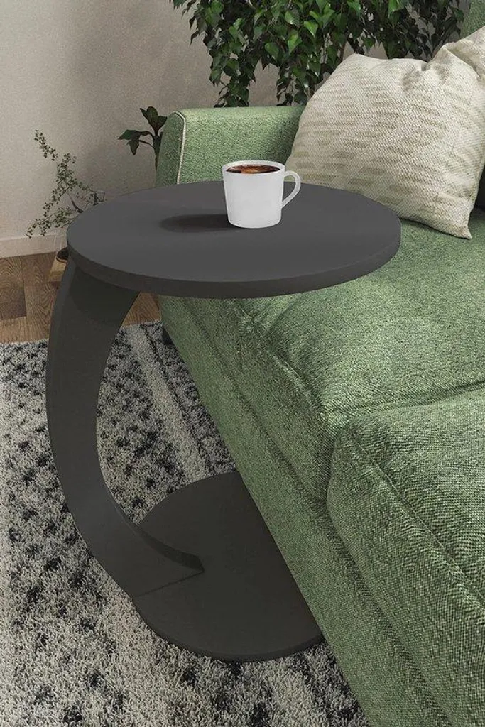 Petite table d'appoint anthracite 38cm : gagnez de la place au salon