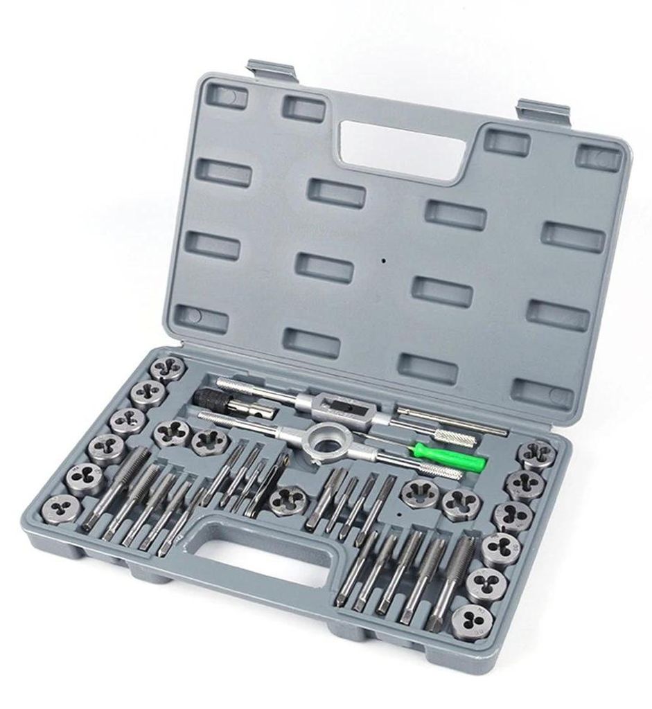 Gewindeschneidsatz - Gewindebohrer & Schneideisen - 40-teilig - Metrisch M3–M12 - Für Metallbearbeitung - Handgewindeschneid-Set