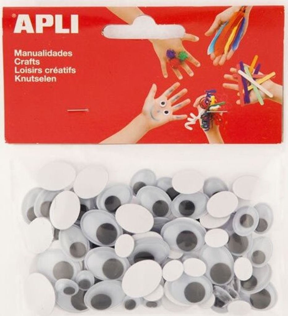 APLI owalne oczy samoprzylepne mix rozmiarów - czarne 100 Zdjęcie produktu 