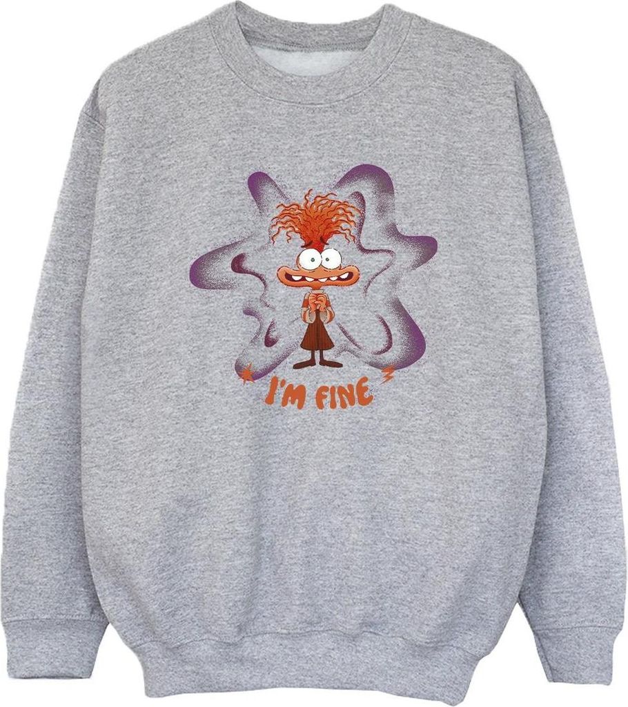 Inside Out 2 - "I ́m Fine" Sweatshirt für Mädchen BI53839 (104) (Sportgrau)