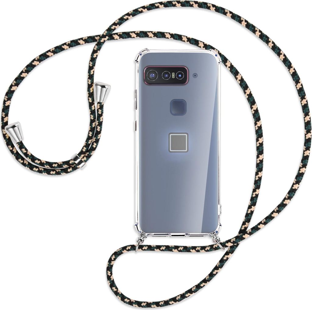 Handykette Backcover-Schutzhülle mit Band (Metall silberfarben) für Asus Smartphone for Snapdragon Insiders - camouflage