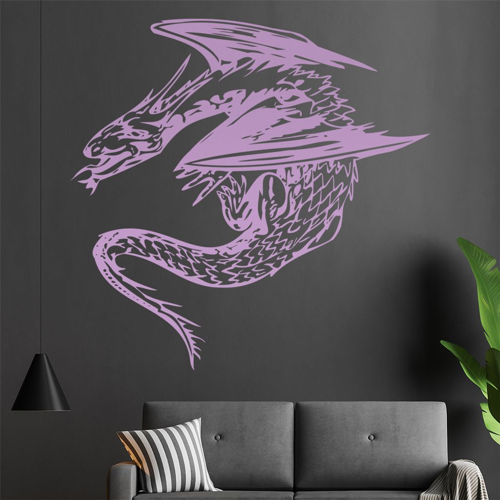 Drachenhort Wandtattoo in 6 Größen - Wandaufkleber Wall Sticker - Dekoration, Küche, Wohnzimmer, Schlafzimmer, Badezimmer
