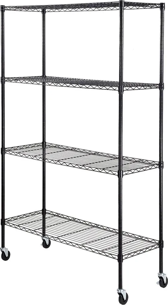 Rayonnage pour garde-manger et sous-sol 120cm de large à 4 plateaux