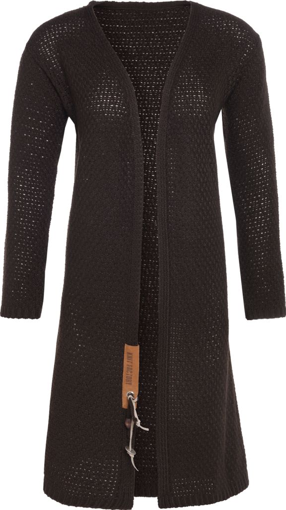 Knit Factory Luna Lange Strickjacke - Dunkelbraun - 50/52