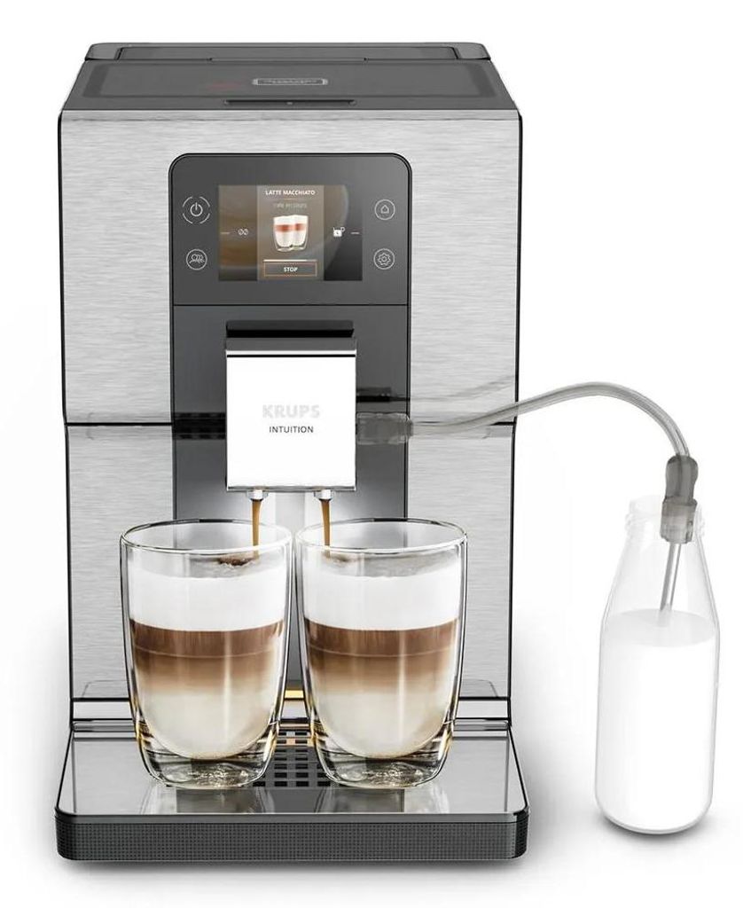 Krups Intuition Experience EA876D, Espressomaschine, 3 l, Kaffeebohnen, Eingebautes Mahlwerk, 1550 W, Schwarz, Gebürsteter Stahl