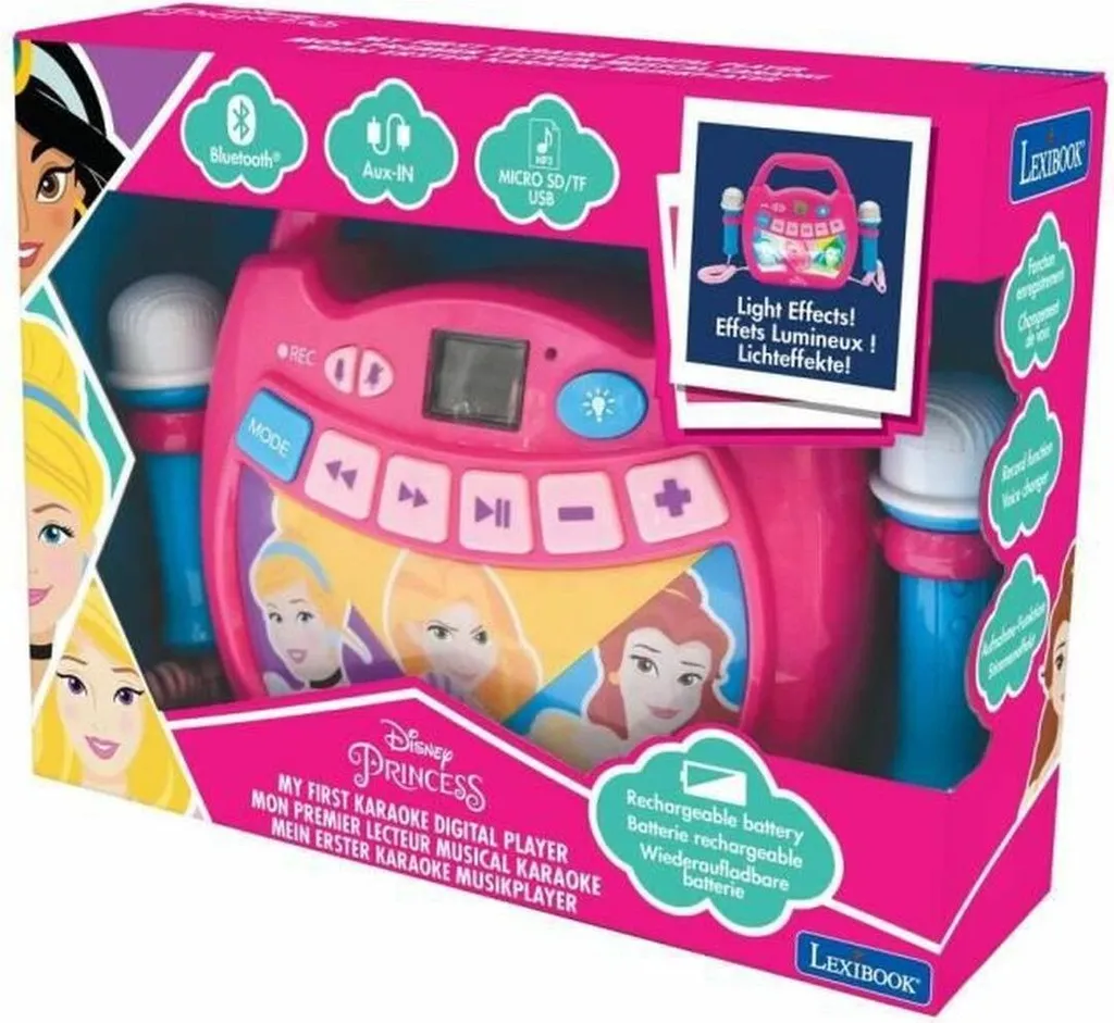 Kit Karaoké Enfant Disney Enceinte Bluetooth et Microphone Lexibook Nomade