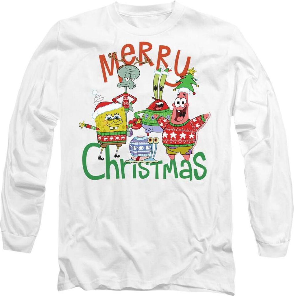 SpongeBob SquarePants - "Merry Christmas" T-Shirt für Herren/Damen Uni TV10592 (M) (Weiß)