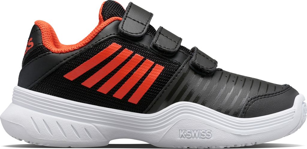 K-SWISS TENNIS COURT EXPRESS STRAP OMNI Jr. JET BLACK/SPICY ORANGE/W JET BLACK/SPICY ORANGE/W 12C