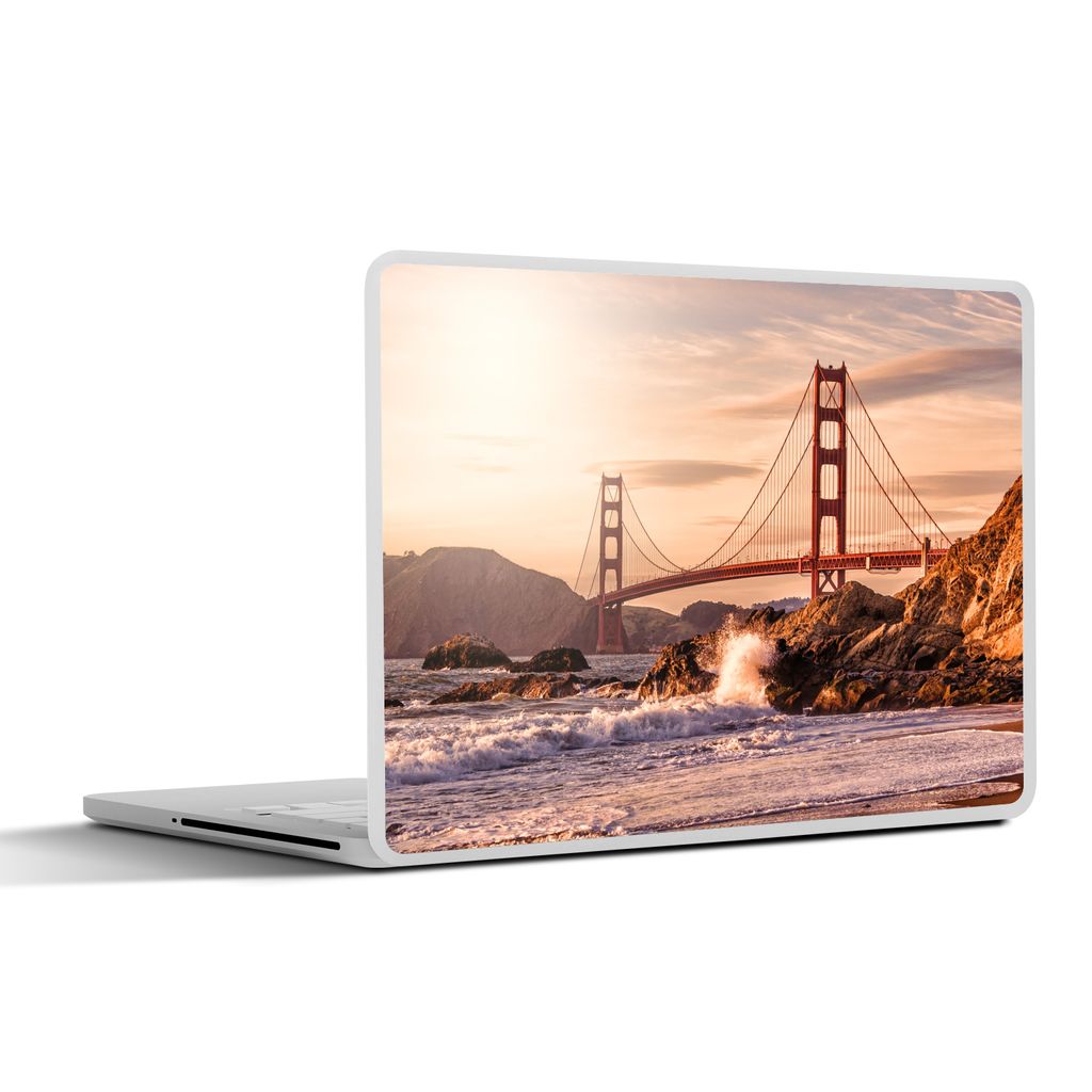 MuchoWow Laptop Aufkleber Sticker Cover San Francisco - Brücke - Sonne 36.5x27.5 cm - Laptop-Sticker