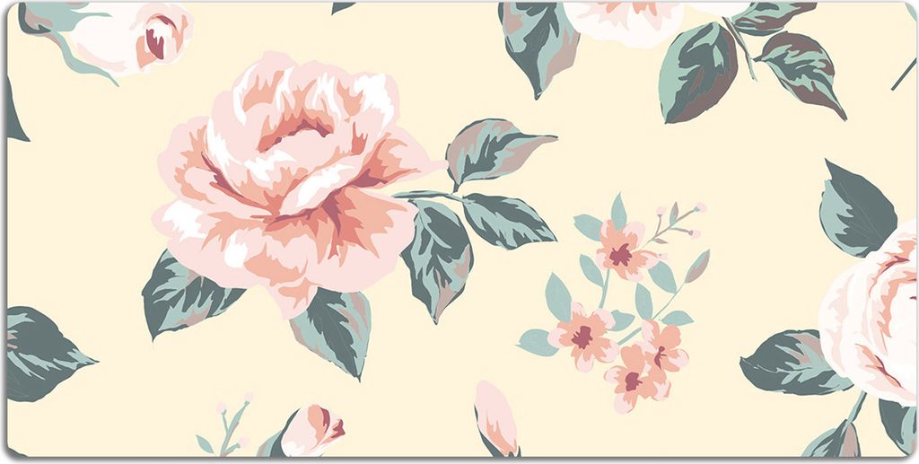 Schreibtischmatte Tischunterlage 90x45 cm Mauspad - Vintage Rosen