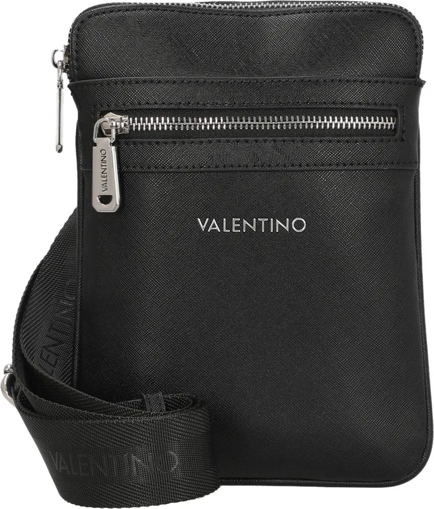 Valentino Marinier Crossbody Nero - Sac Bandoulière Noir avec Logo Doré