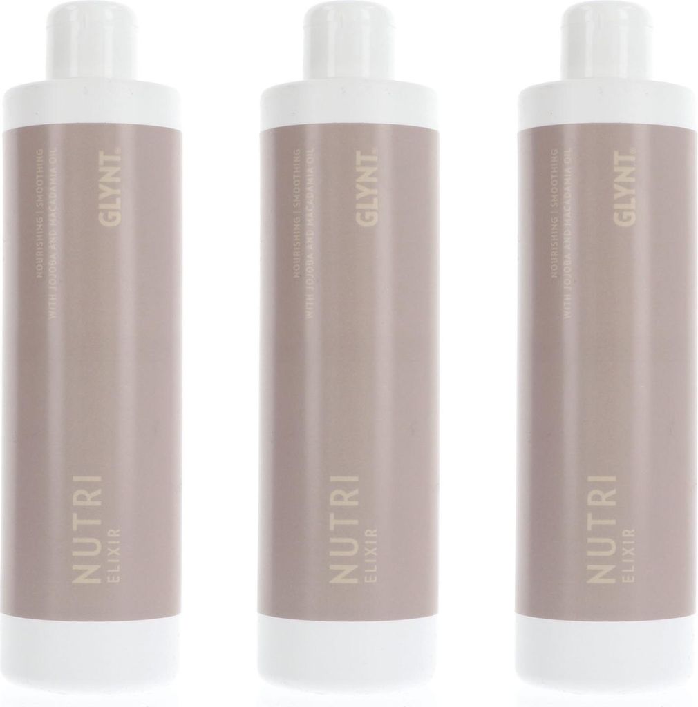 GLYNT Nutri Elixir 3 x 500 ml Haaröl Haarelixir für Glanz & Pflege Nachfüller Set