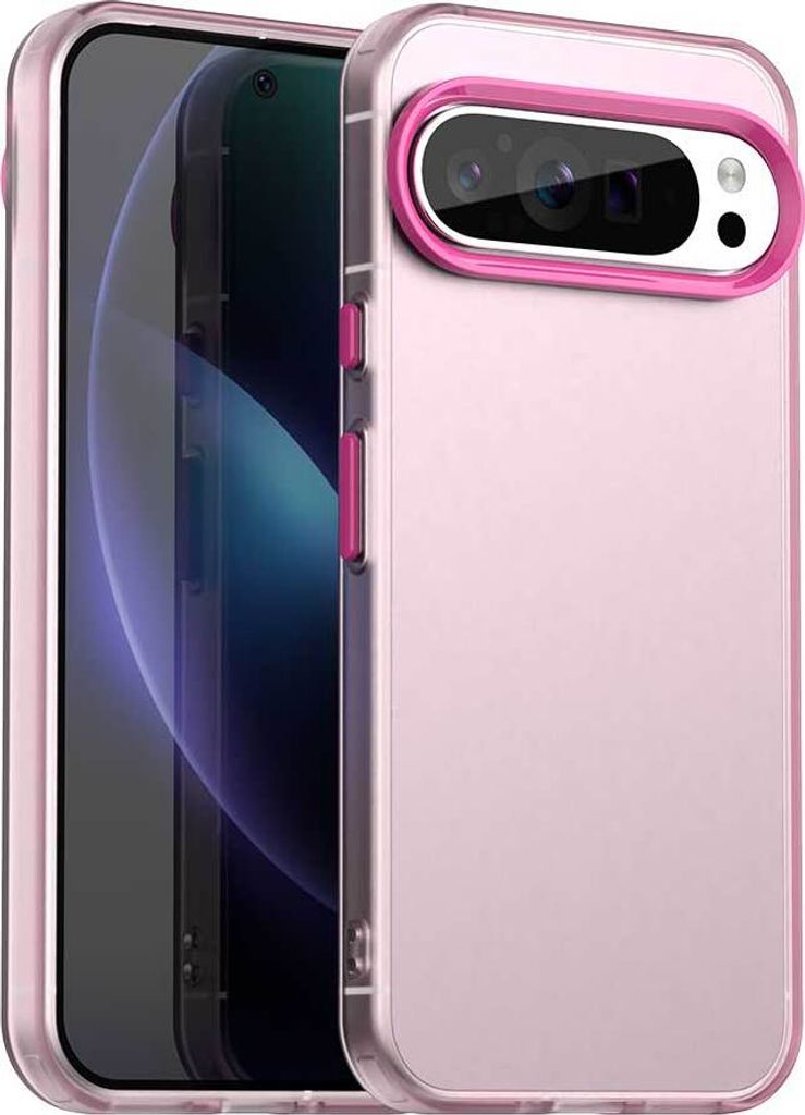 Handyhülle für Google Pixel 9 Pro XL Schlank Durchscheinend Matt Stoßfest Schutzhülle Rot