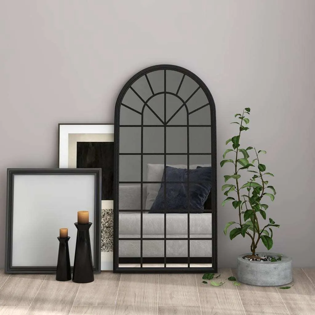 Specchio 90x45 Cornice Ferro Nero per Interni - Qualità Garantita - 2