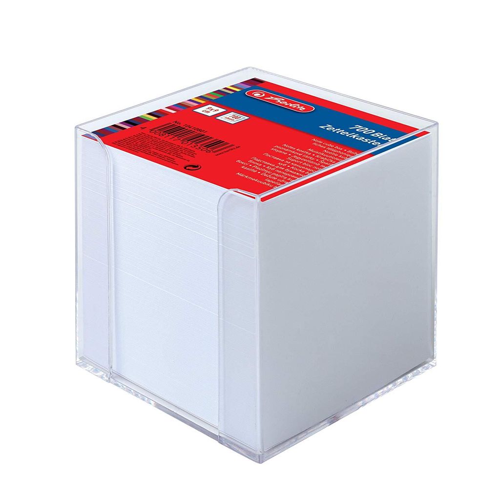 Scatola per banconote Herlitz 9x9x9cm 700 fogli bianchi Immagine del prodotto 