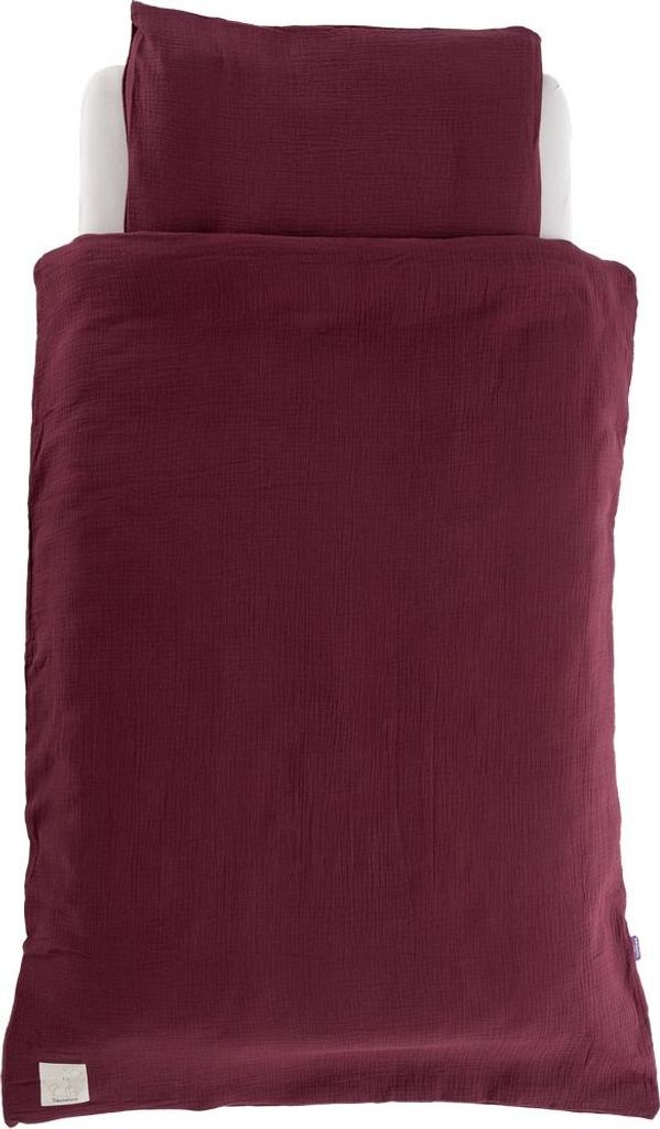 Träumeland Bettwäsche Baumwollmusselin beerenrot 100/135 + 40/60 cm