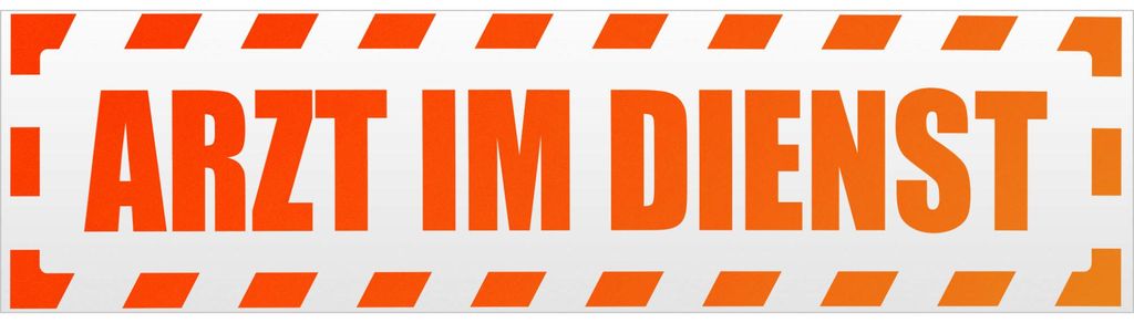 Kiwistar Arzt im Dienst Motiv 2 gestreift Magnetschild Schild magnetisch - 60cm Neonorange - Magnetfolie für Auto PKW Kfz