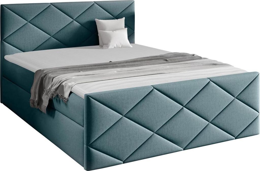 MIRJAN24 Boxspringbett Herkules, Ehebett mit zwei Bettkästen, Doppelbett, Stilvoll Schlafzimmer (Kameleon 72, Größe: 140x200 cm)