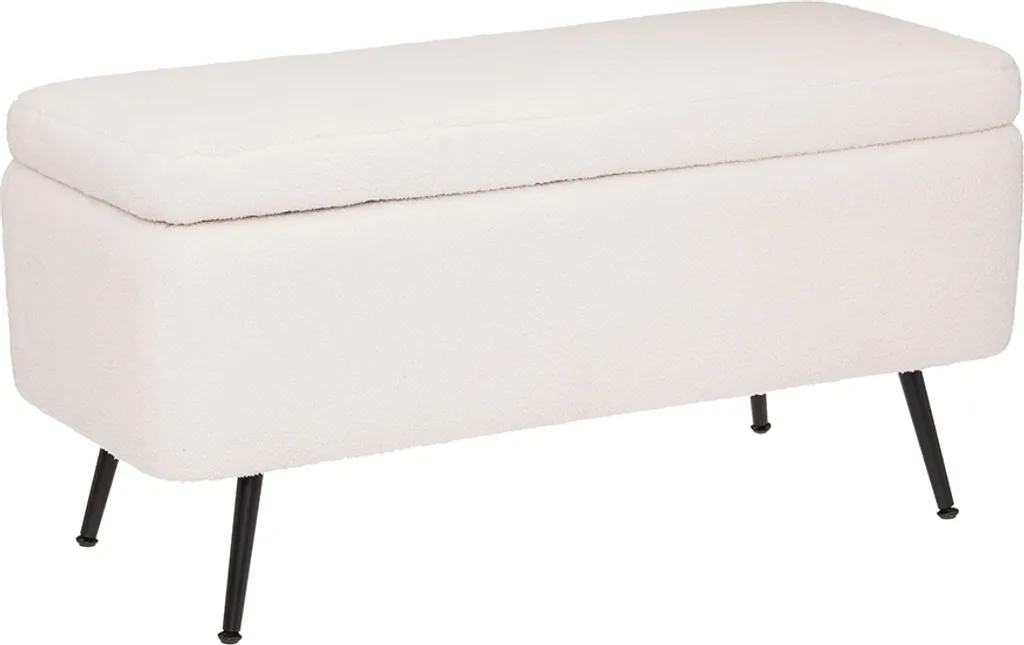 Tabouret de Coiffeuse Blanc Teddy Baron - Idéal pour Chambre et Salon