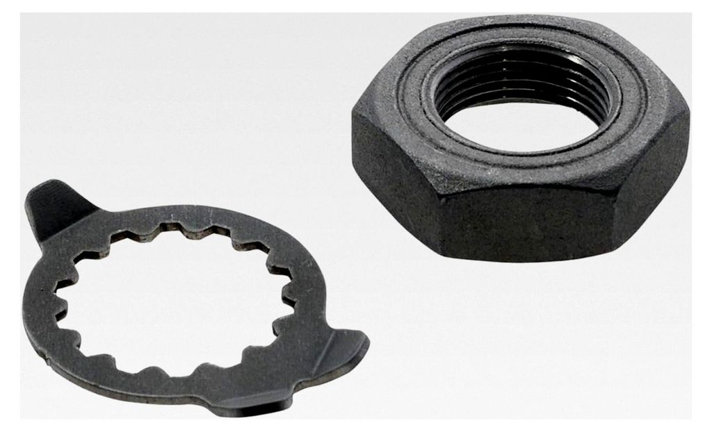 Ritzelmutter und Sicherungsblech passend für Yamaha DT TZR TDR Sachs XTC, LC2