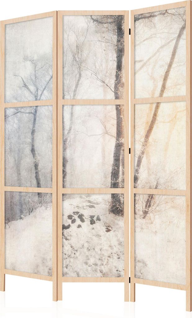 LUMASOUL Paravent Einseitiger, Paravent Raumteiler Innen, Winter Motiv, 135x172 cm