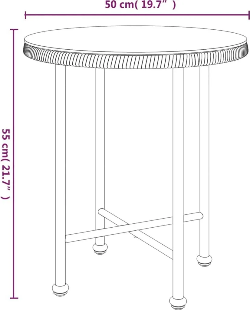 Table de salle à manger compacte Ø50 cm idéale pour petit studio et balcon - 6