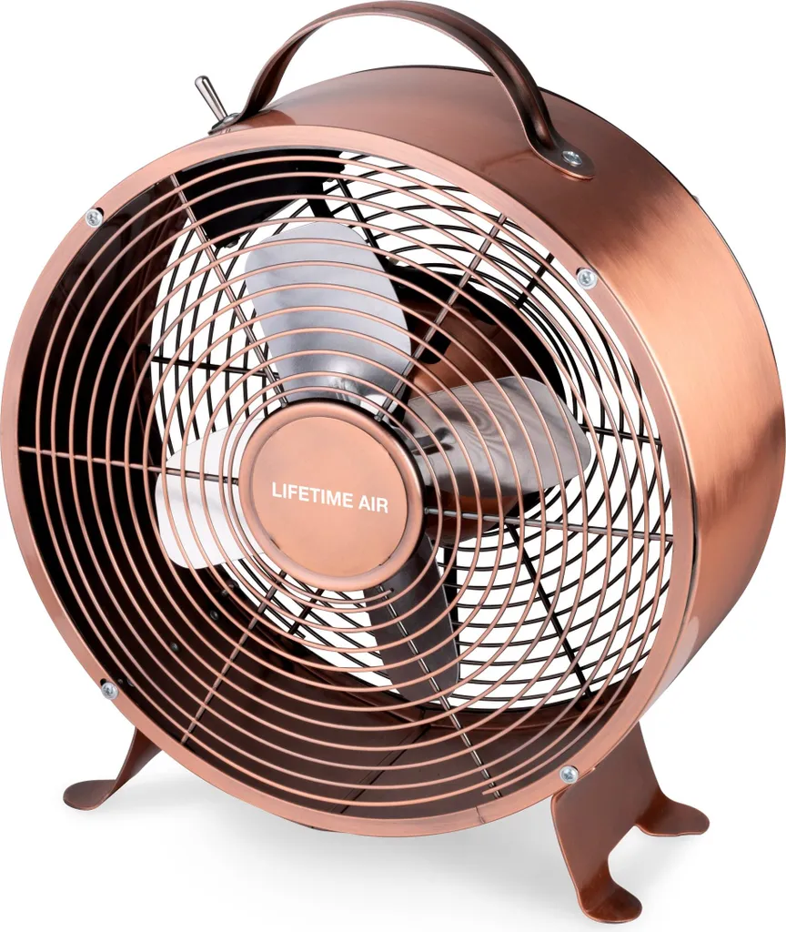 Ventilateur de table 20cm Lifetime Air cuivre - 2 vitesses compact