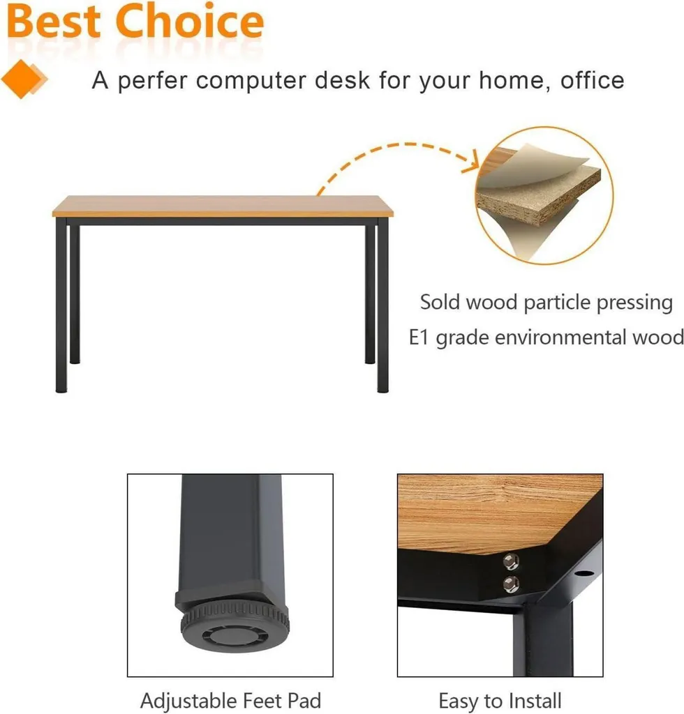 Bureau fonctionnel 100 cm - Poste informatique Home Office stable - 3