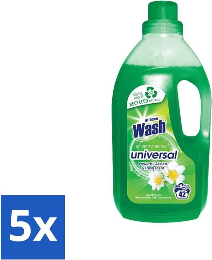 Zuhause - Waschen - Waschmittel - Alle Wäschearten - Frischer Duft - 42 Wäschen - Vorteilspack - 5 Stücke