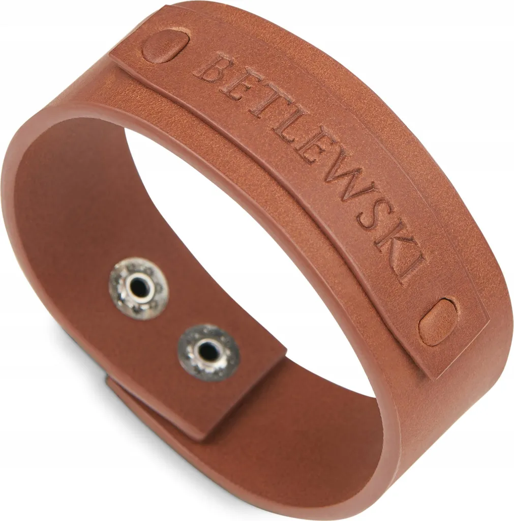 Minimalismo Betlewski: Bracciale BRA01BRAZOWY58382 Pelle Marrone Uomo