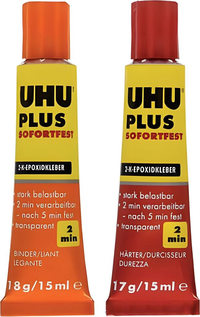 UHU® 45705 PLUS SOFORTFEST, adesivo bicomponente a base di Immagine del prodotto 