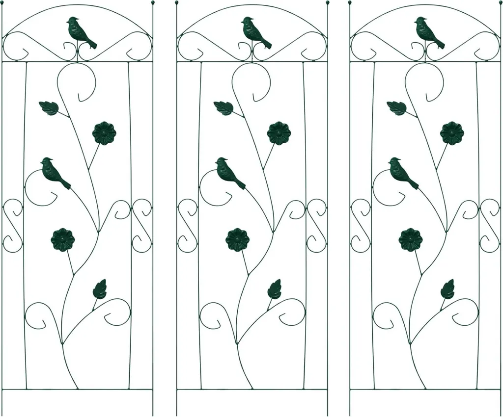 Recinzione Design SYFAX™ Verde 3 Pezzi in Acciaio per Esterni 112x40cm