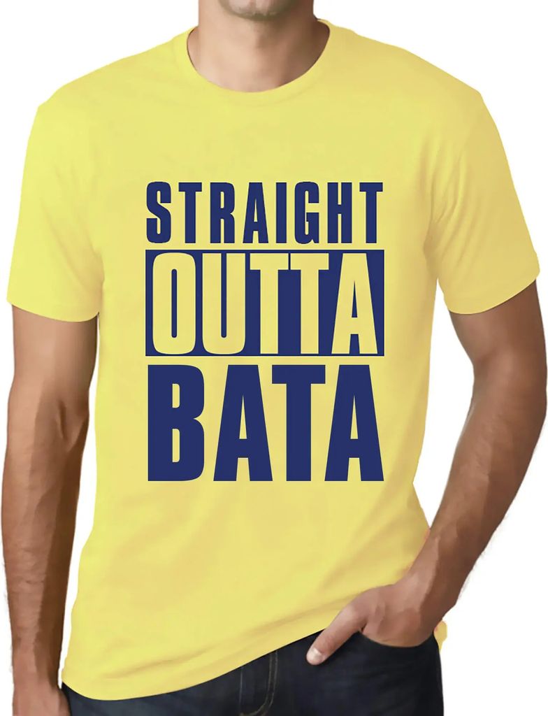 Herren Grafik T-Shirt Direkt aus Bata – Straight Outta Bata – Öko-Verantwortlich Vintage Jahrgang Kurzarm Lustige Druck Geburtstag Geschenk Mann