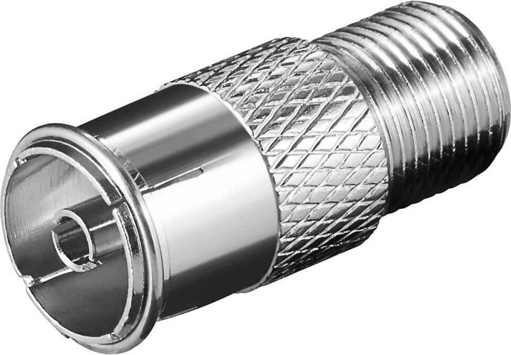 Adapter z gniazda f na gniazdo iec 9,5 mm, 
niklowany Zdjęcie produktu 