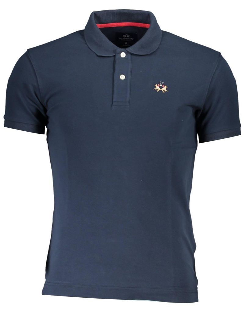 La Martina Herren-Kurzärmeliges Poloshirt Blau Zdjęcie produktu 