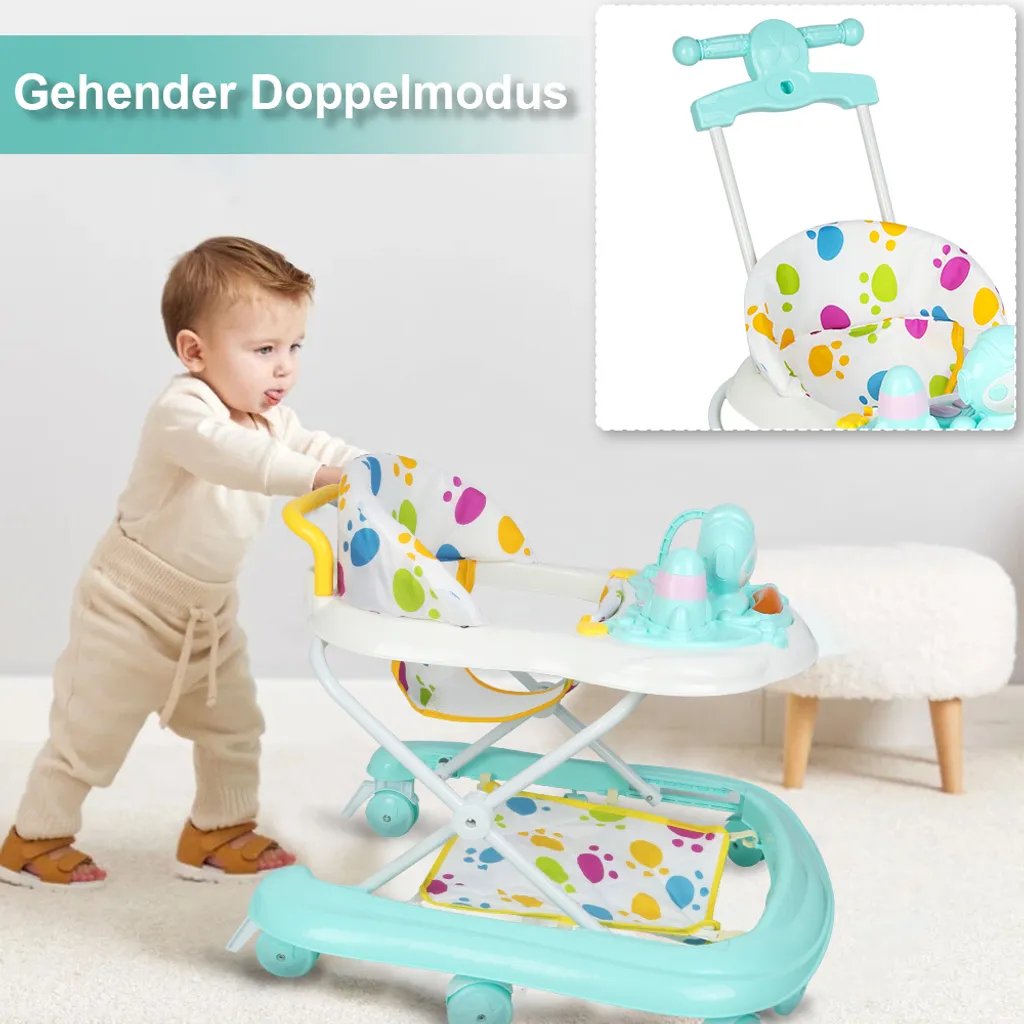 Apprendre à marcher avec le Chariot Babywalker vert 5 marches pro