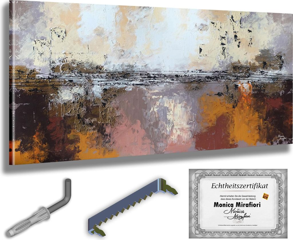 Monica Mirafiori I 100% HANDGEMALT I Gemälde "Whisper" 120x60cm | Gemälde Handgemalt | Acrylgemälde | Sehr Großes Acrylbild I Moderne Kunst I K...