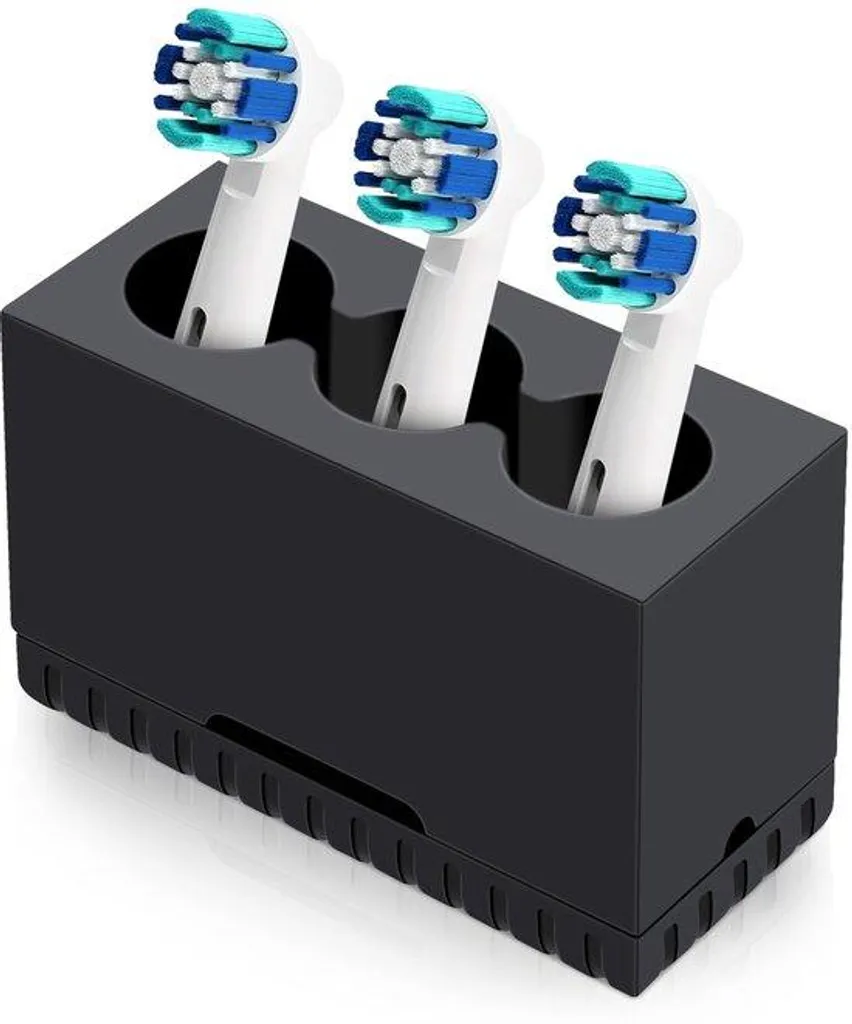 Porte-brosse à dents mural en silicone noir souple - Set de 3 pièces